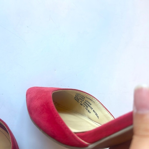 Liz Claiborne Red Leather Harriet Pointy Toe Strappy Heels - Picture 8 of 9